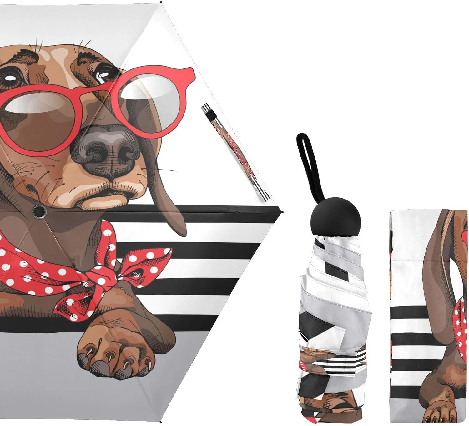 Pug Dog Driver Umbrellas for Rain Funny Travel Umbrella Windproof Small Folding Umbrella Mini Compact Umbrella for Purse Lightweight Pocket for women