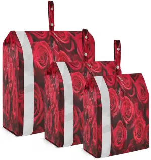 Red Rose Compression Packing Cubes 3 Set Travel Packing Cubes for Suitcases Organizer Bags Set for Travel Accessories
