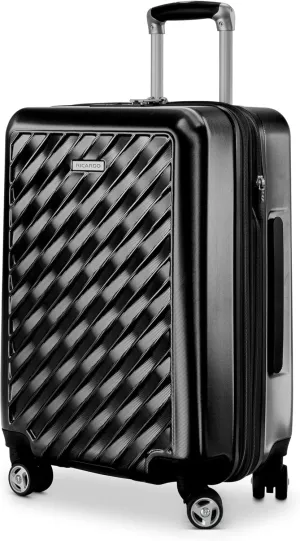 Ricardo Beverly Hills Melrose Hardside Expandable Luggage with Lightweight Construction for Smooth Traveling, Stylish, Durable, and Spacious, Men and Women, Black, Carry-On 20-Inch