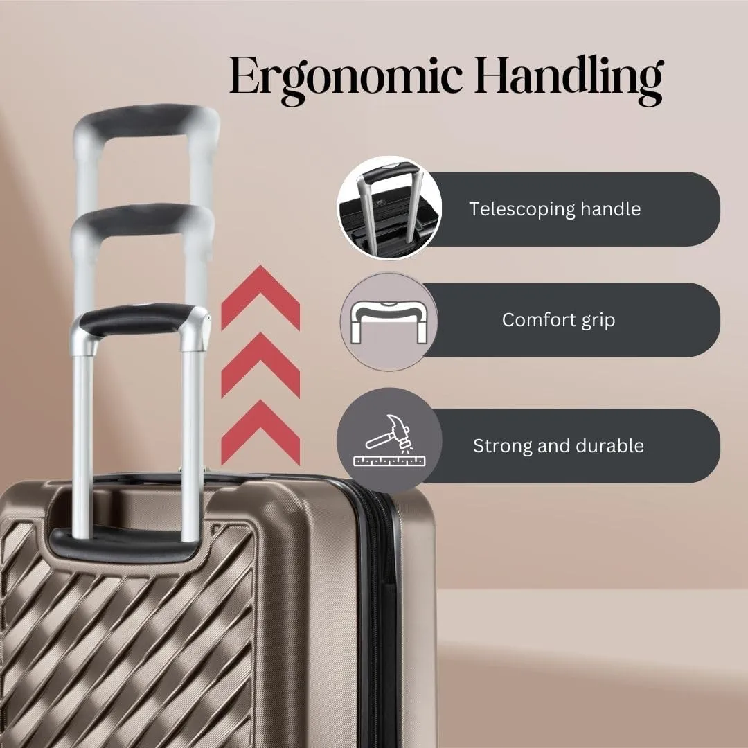 Ricardo Beverly Hills Melrose Hardside Expandable Luggage with Lightweight Construction for Smooth Traveling, Stylish, Durable, and Spacious, Men and Women, Bronze, Check-In Medium 25-Inch