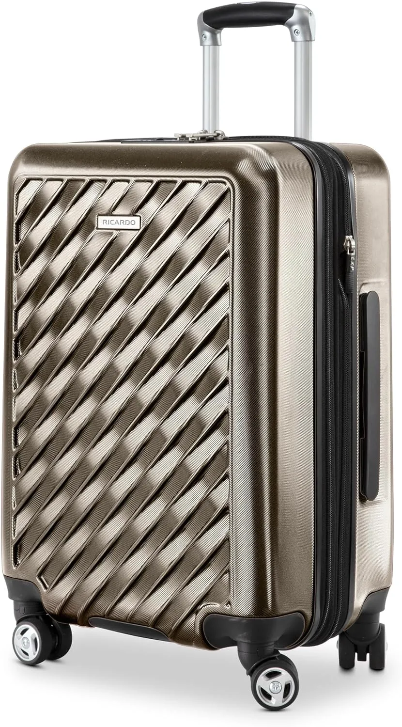 Ricardo Beverly Hills Melrose Hardside Expandable Luggage with Lightweight Construction for Smooth Traveling, Stylish, Durable, and Spacious, Men and Women, Bronze, Check-In Medium 25-Inch