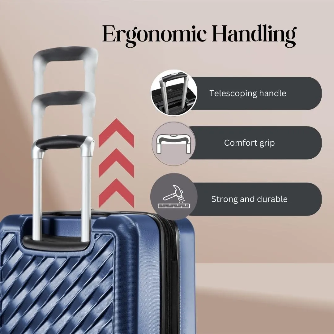 Ricardo Beverly Hills Melrose Hardside Expandable Luggage with Lightweight Construction for Smooth Traveling, Stylish, Durable, and Spacious, Men and Women, Prussian Blue, Check-In Medium 25-Inch