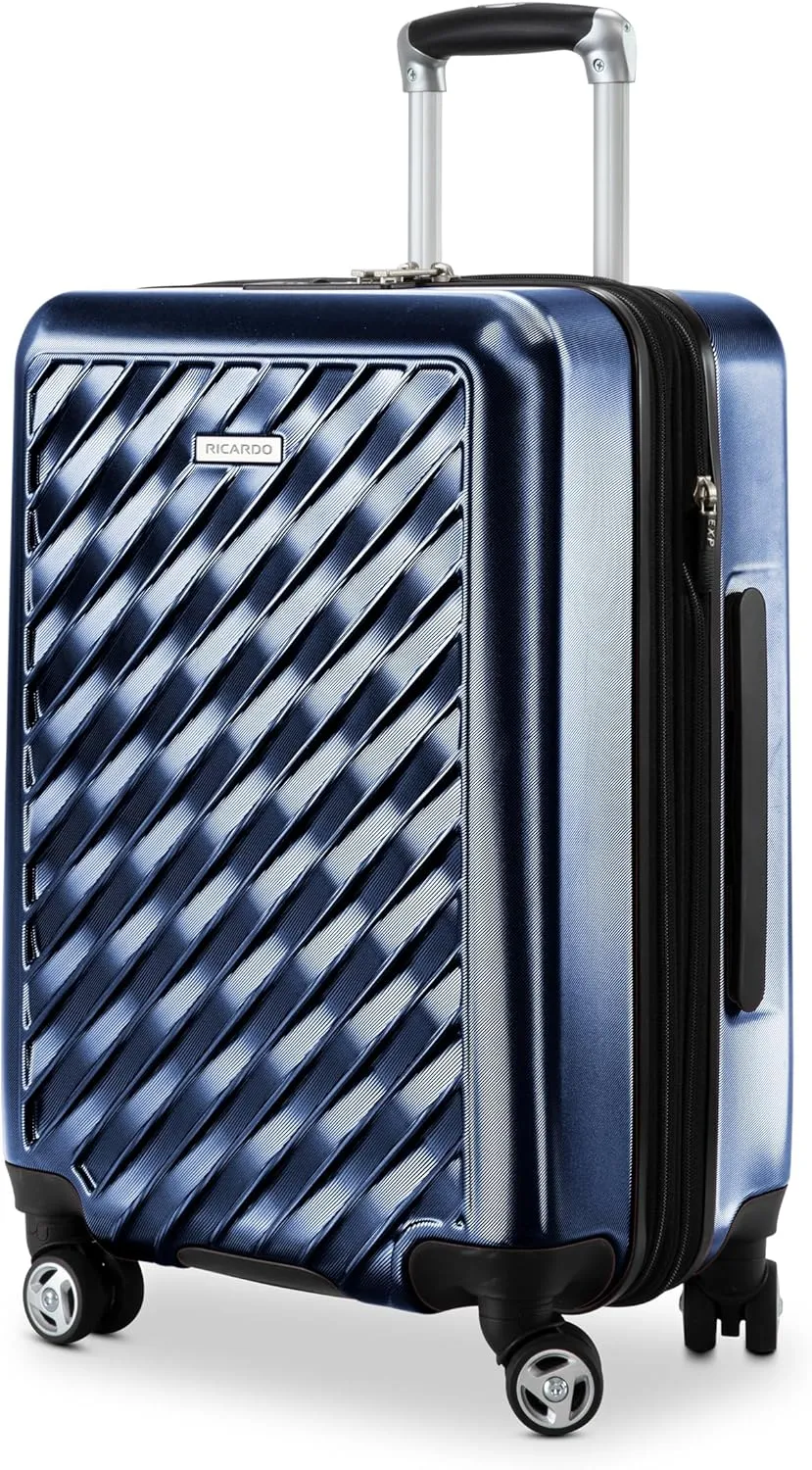 Ricardo Beverly Hills Melrose Hardside Expandable Luggage with Lightweight Construction for Smooth Traveling, Stylish, Durable, and Spacious, Men and Women, Prussian Blue, Check-In Medium 25-Inch