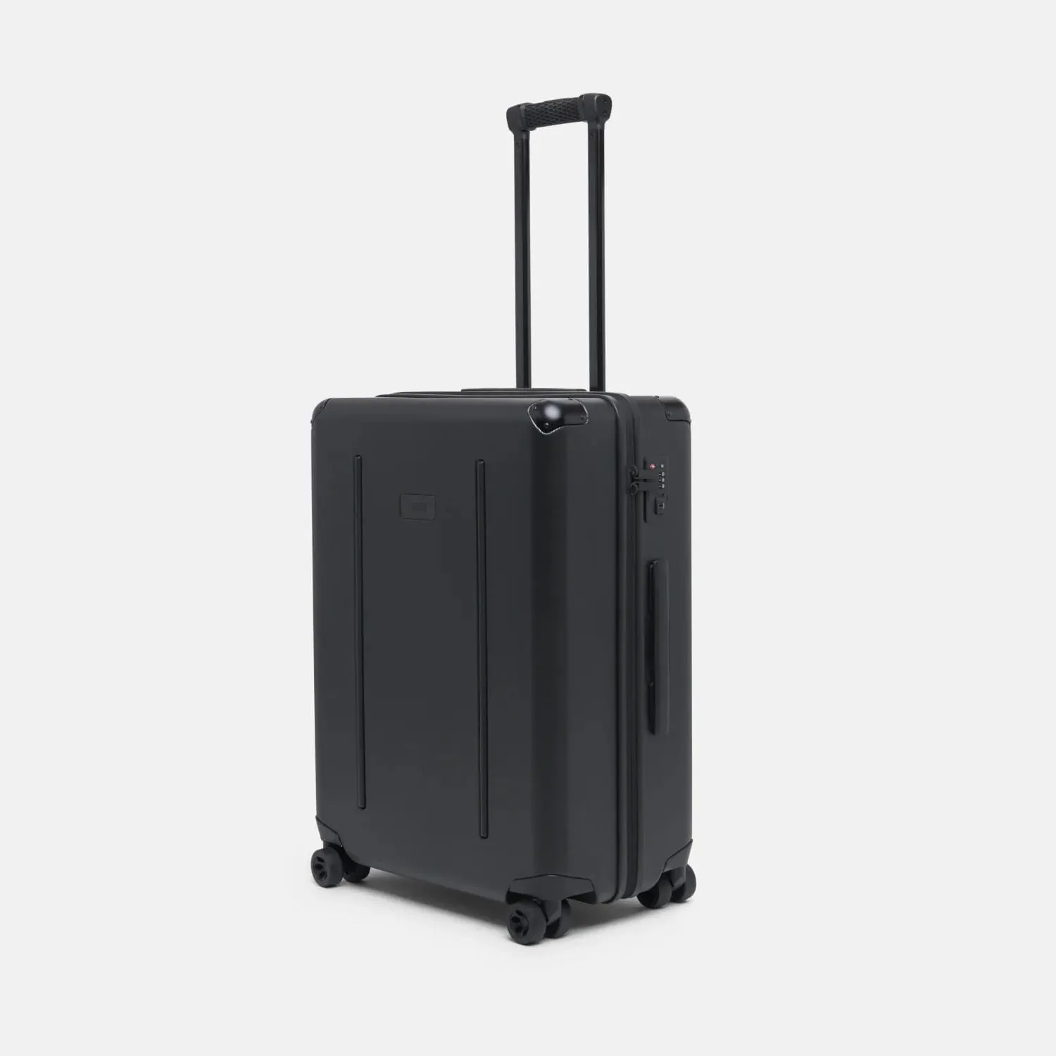 Ridge Check-In Luggage - German Makrolon Polycarbonate Shell - TSA-Approved Lock with 360 Spinner Wheels (Royal Black)