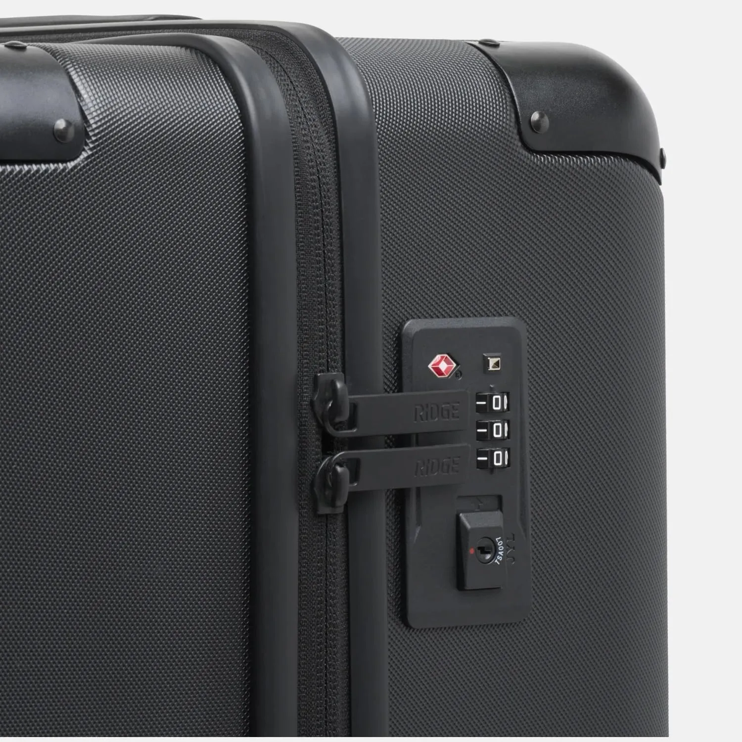 Ridge Check-In Luggage - German Makrolon Polycarbonate Shell - TSA-Approved Lock with 360 Spinner Wheels (Royal Black)