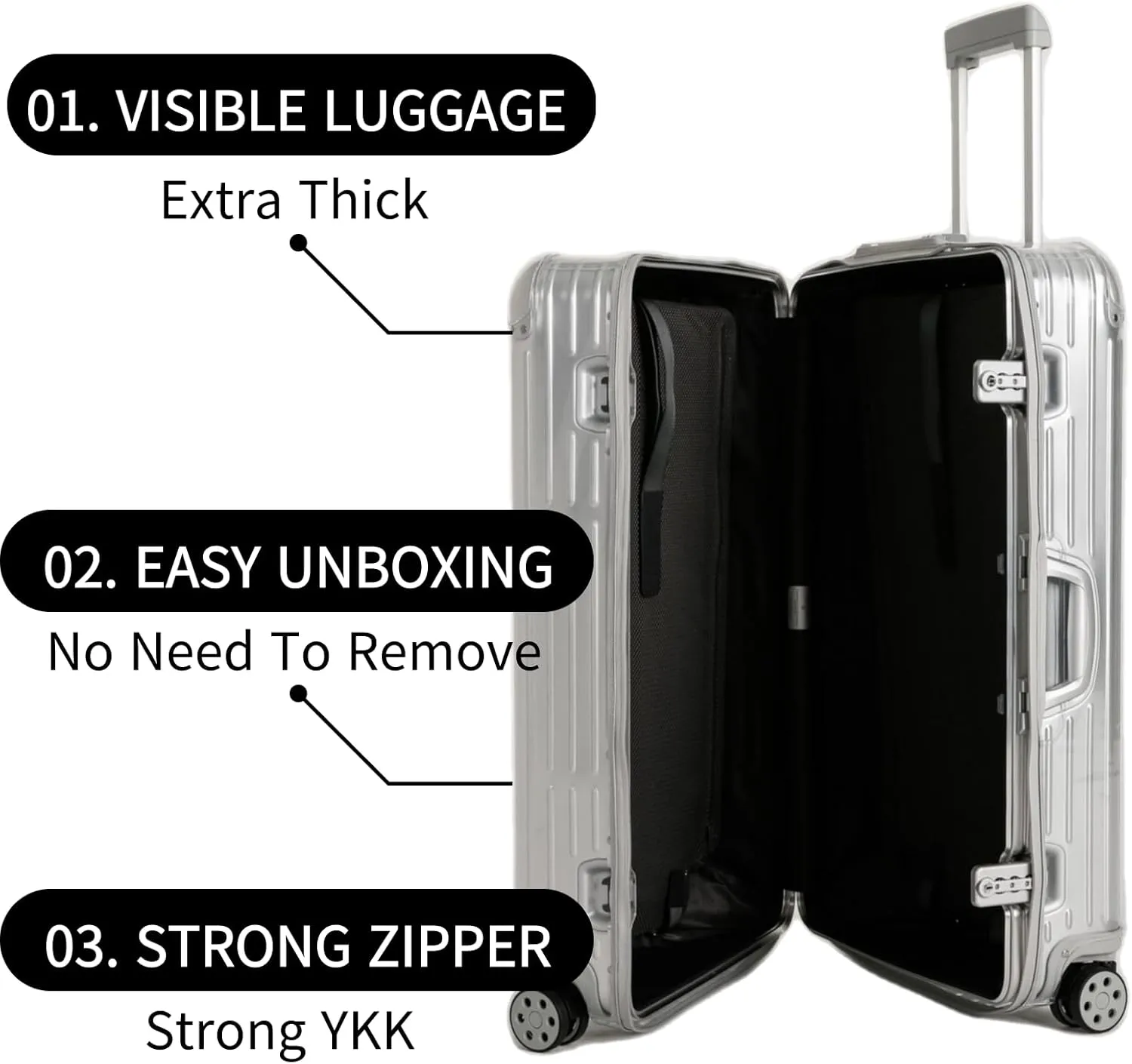 RIMOWA Compatible Clear Luggage Cover Roungecover for Original Check-In L (ORIGINAL/TOPAS 925(923/924), 73