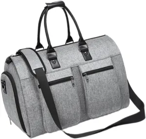 Rolling Garment Bags Removable Rollers Suit Bag for Holiday Women Men Traveling Gray