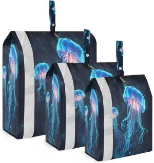 Sea Glowing Jellyfish Compression Packing Cubes Luggage Organizer Bags for Travel Suitcase Organizer for Women Travel Accessories