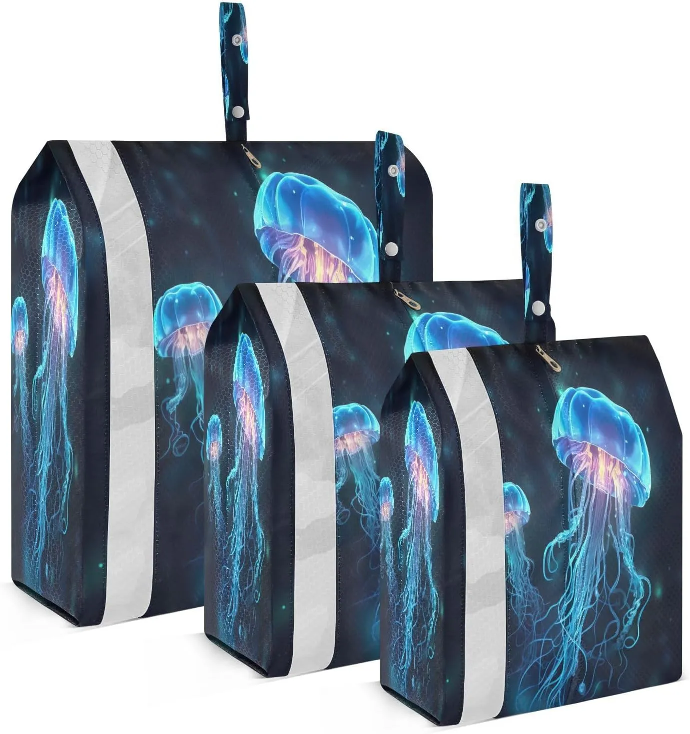 Sea Glowing Jellyfish Compression Packing Cubes Luggage Organizer Bags for Travel Suitcase Organizer for Women Travel Accessories