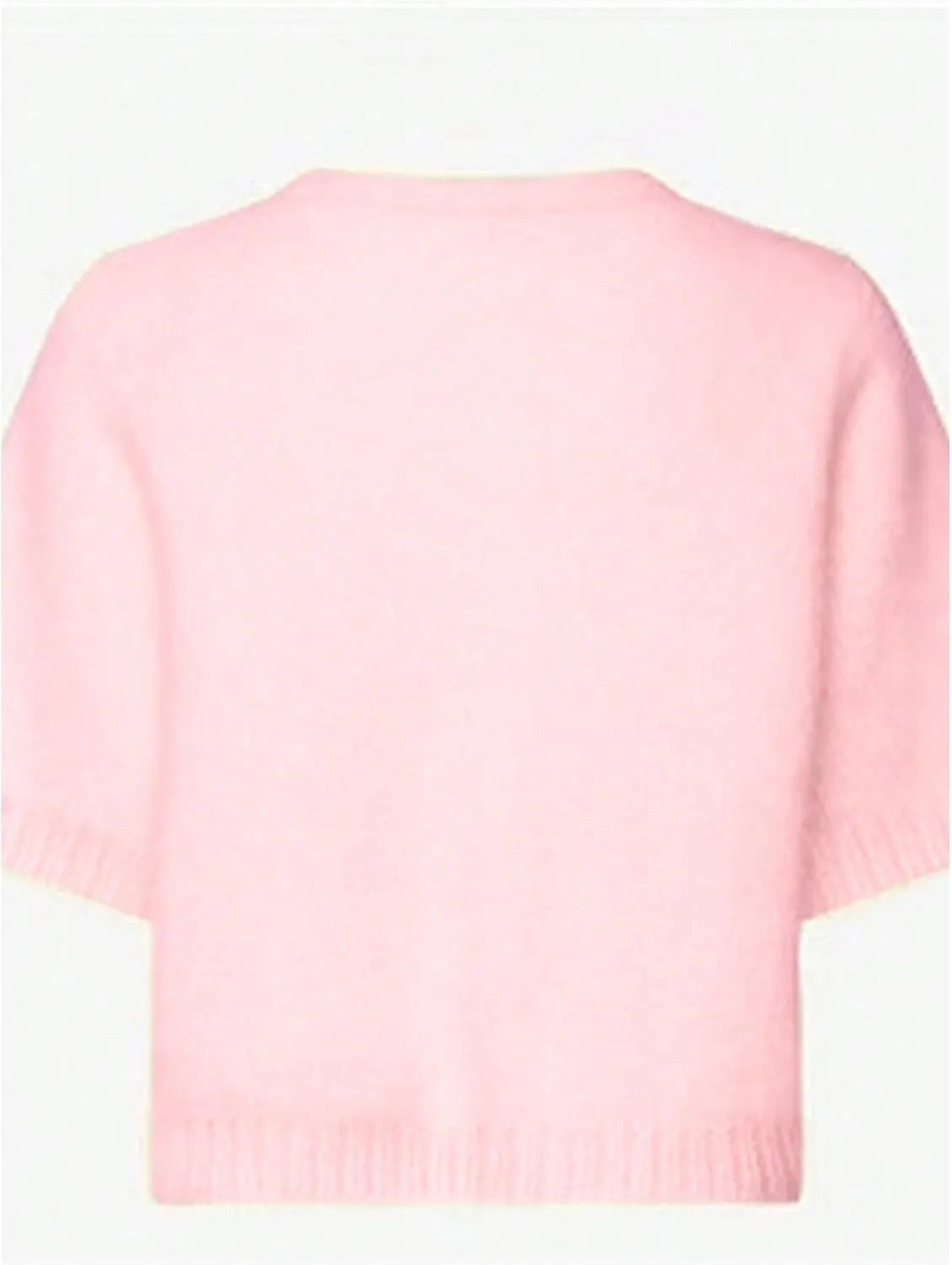 SHENHE Women's Y2K Short Sleeve Button Down Knitted Crew Neck Lightweight Cropped Cardigan Sweater