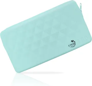 Silicone Makeup Bag - 8" x 4.5" Portable & Lightweight, Secure Closure, Spacious Cosmetic Organizer - Perfect for Travel Toiletry Bag for Women - Makeup Brush Holder Travel Pouch (Blue)