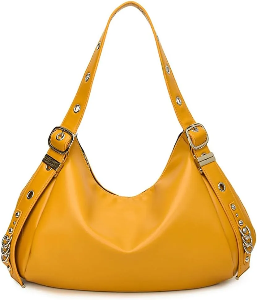 Slouchy Crescent Hobo Bags Women Trendy PU Leather Underarm Shoulder Bag Cute Crossbody Purse Top-Handle Tote Handbag