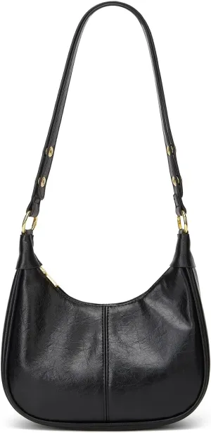 Slouchy PU Leather Crescent Hobo Bags Women Trendy Mini Shoulder Bag Crossbody Phone Purse Top-handle Satchels Tote Handbag