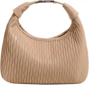 Slouchy PU Leather Crescent Hobo Bags Women Trendy Underarm Shoulder Bag Top-Handle Tote Handbag Cute Crossbody Purse