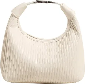 Slouchy PU Leather Crescent Hobo Bags Women Trendy Underarm Shoulder Bag Top-Handle Tote Handbag Cute Crossbody Purse