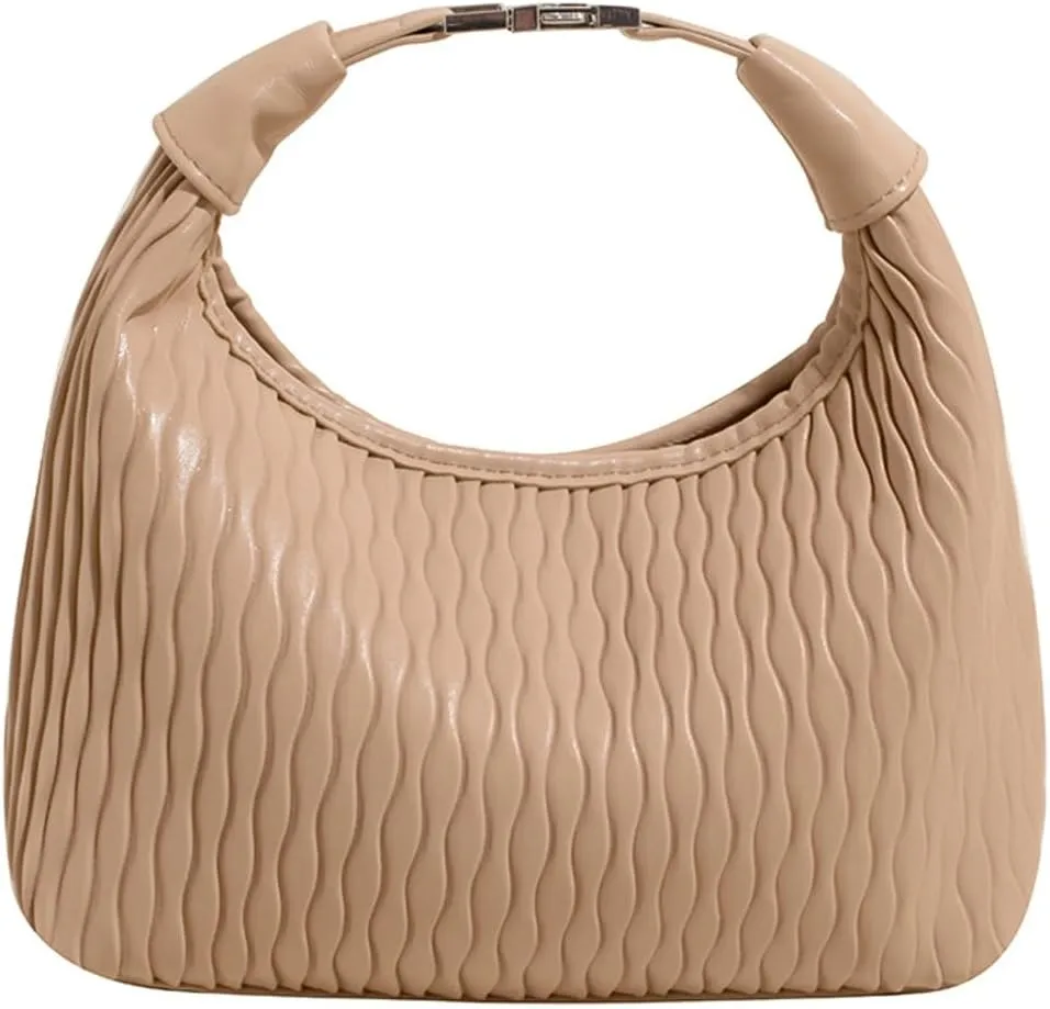 Slouchy PU Leather Crescent Hobo Bags Women Trendy Underarm Shoulder Bag Top-Handle Tote Handbag Cute Crossbody Purse