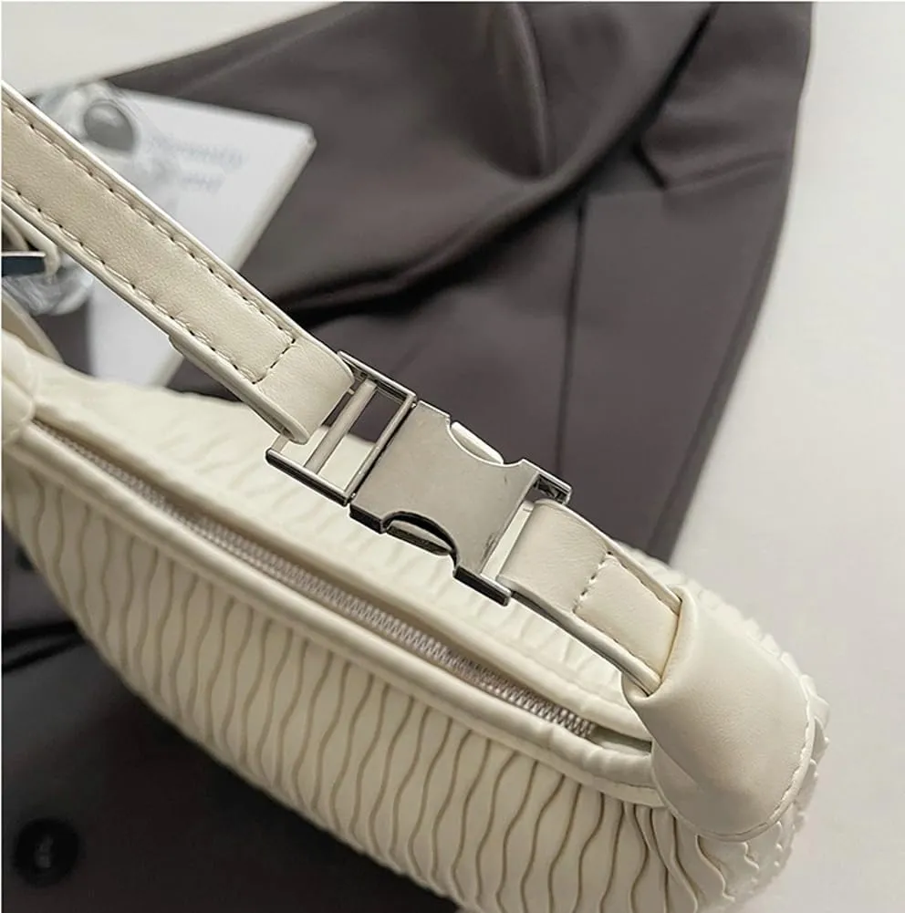 Slouchy PU Leather Crescent Hobo Bags Women Trendy Underarm Shoulder Bag Top-Handle Tote Handbag Cute Crossbody Purse