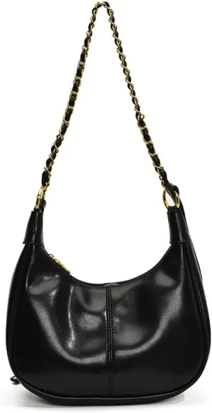 Slouchy PU Leather Hobo Bags Women Trendy Shoulder Bag Crescent Crossbody Phone Purse Cute Satchels Tote Handbag 2024