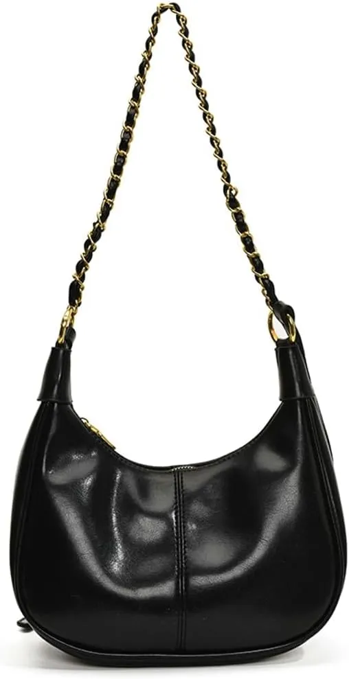 Slouchy PU Leather Hobo Bags Women Trendy Shoulder Bag Crescent Crossbody Phone Purse Cute Satchels Tote Handbag 2024