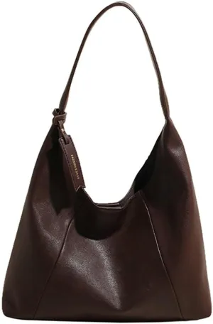 Slouchy PU Leather Hobo Bags Women Trendy Shoulder Bag Crescent Crossbody Purse Satchels Bag Top-handle Tote Handbag
