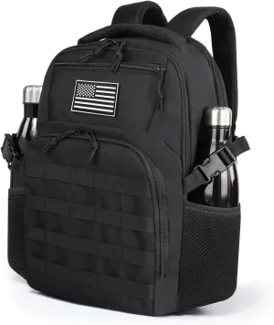 Small Military Tactical Backpack for MenTravel Hiking Black Backpack with Bottle Holder on Both Sides, 25L Laptop Backpack for Work, Men's Assault Bag Back Pack