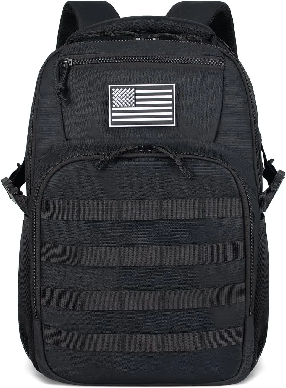 Small Military Tactical Backpack for MenTravel Hiking Black Backpack with Bottle Holder on Both Sides, 25L Laptop Backpack for Work, Men's Assault Bag Back Pack