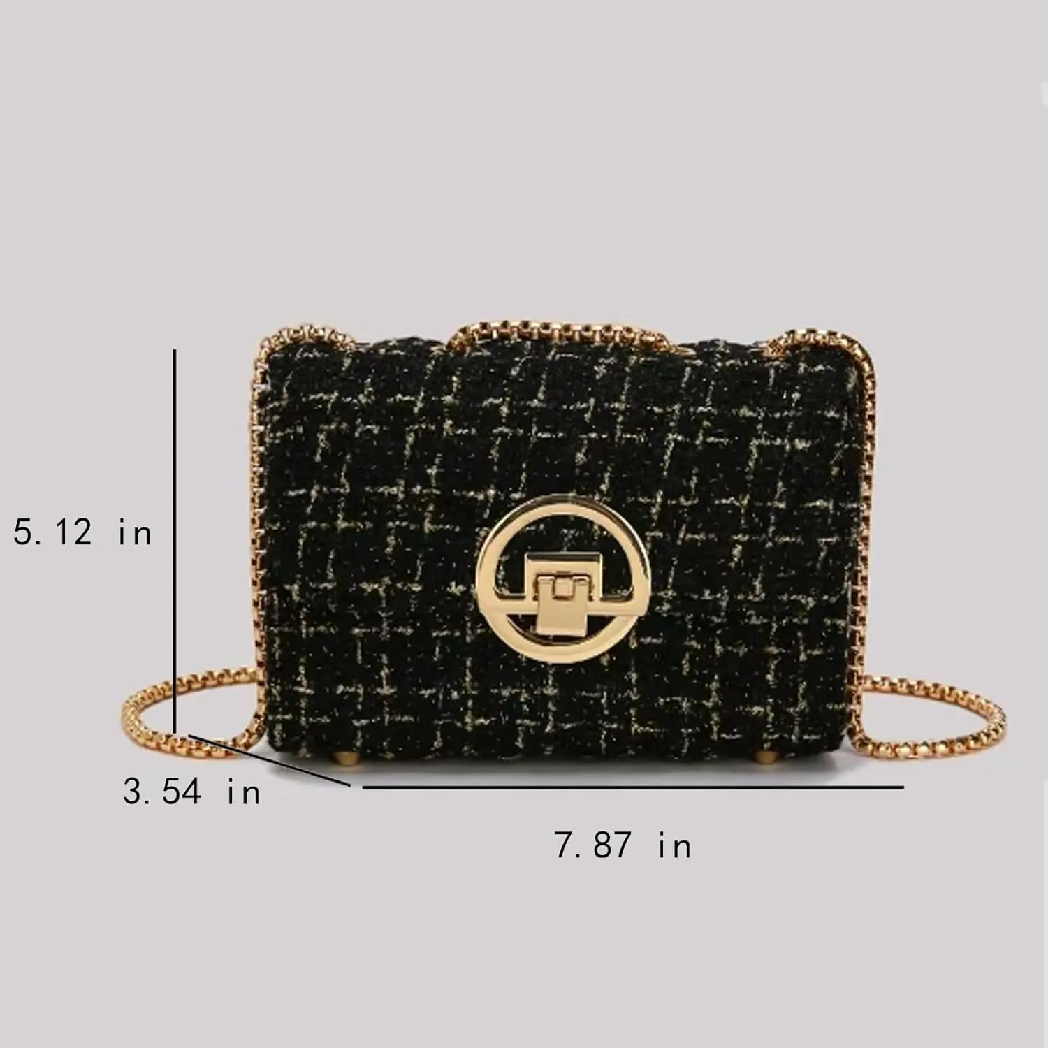Small Shoulder Bag for Women Trendy Ladies Crossbody Bag with Chain Designer Purses Handbag Clutch Evening Bags