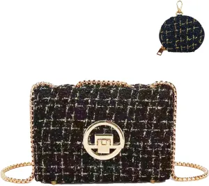 Small Shoulder Bag for Women Trendy Ladies Crossbody Bag with Chain Designer Purses Handbag Clutch Evening Bags