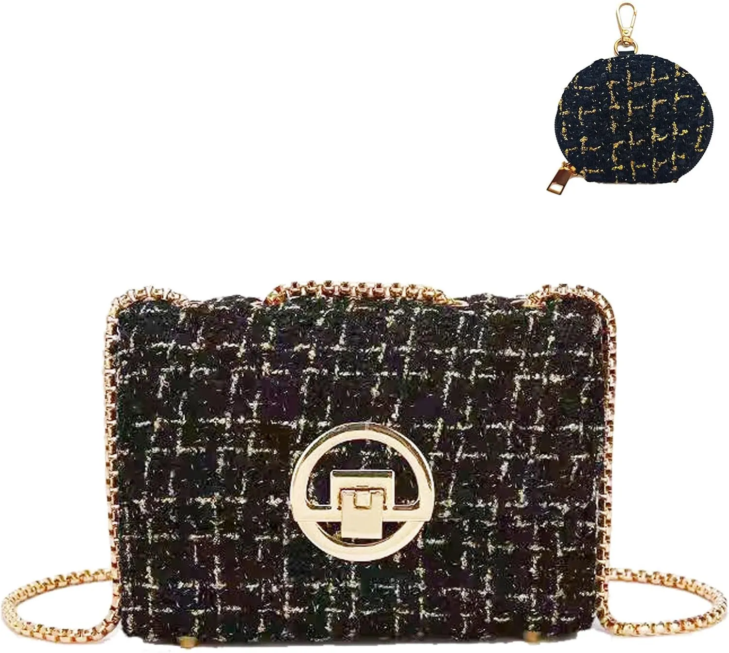 Small Shoulder Bag for Women Trendy Ladies Crossbody Bag with Chain Designer Purses Handbag Clutch Evening Bags