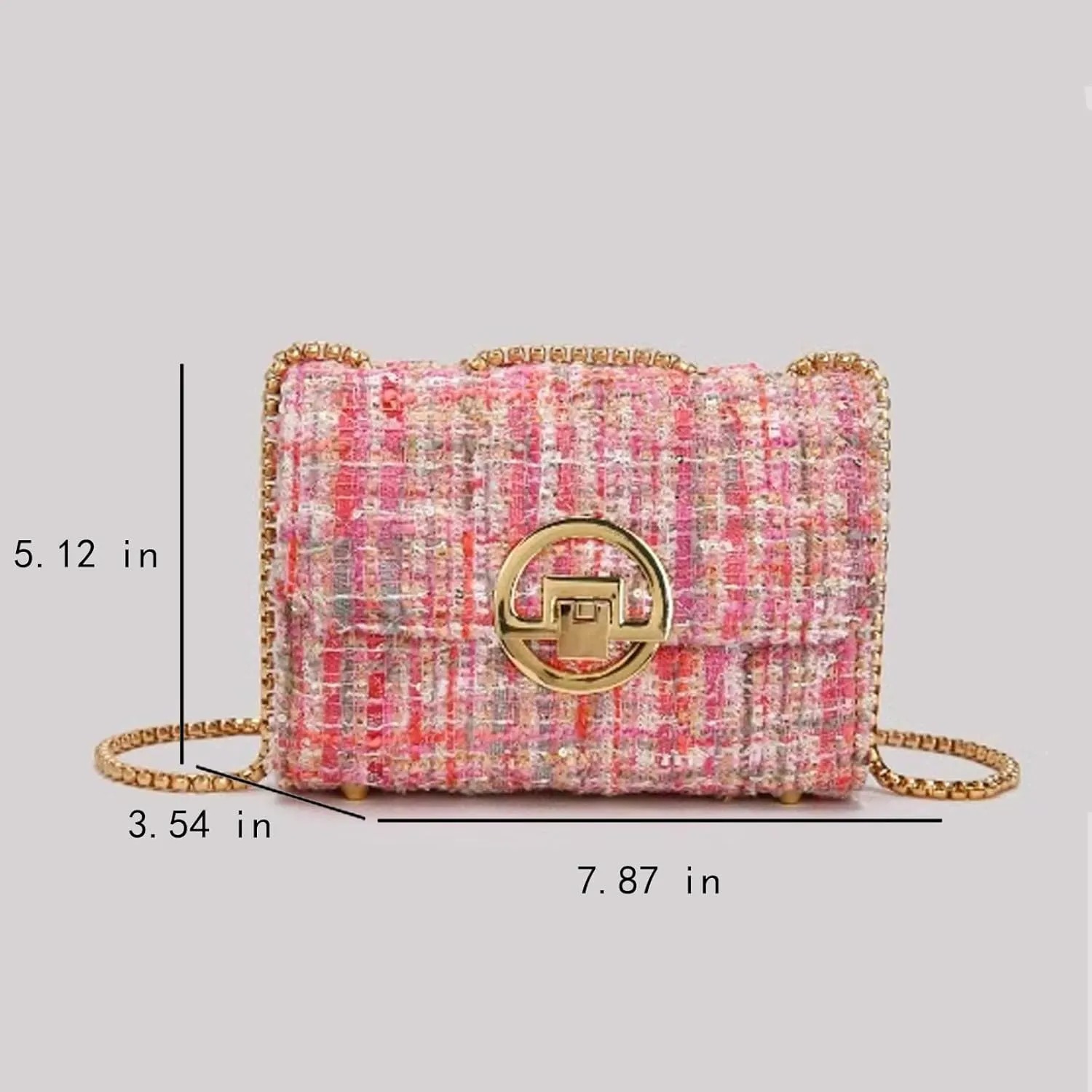 Small Shoulder Bag for Women Trendy Ladies Crossbody Bag with Chain Designer Purses Handbag Clutch Evening Bags