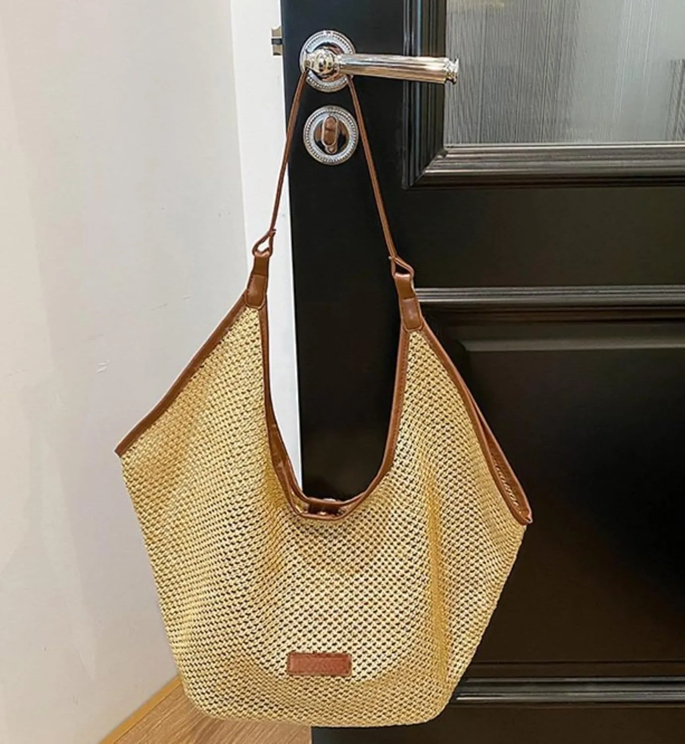 Straw Bag Hobo Totebag Women Beach Bag With Inside Purse Vacation Vintage Purse Summer Shoulder Bags
