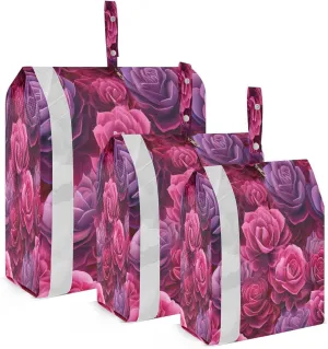 Succulents Purple Red Packing Cubes for Travel 3 Set Packing Bags Luggage Organizer Bags for Travel Accessories