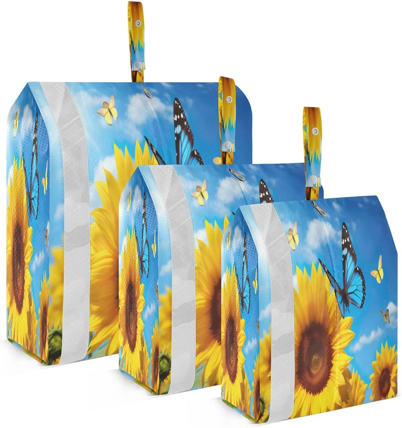 Sunflowers Sky Butterflies Compression Packing Cubes Luggage Organizer Bags for Travel Suitcase Organizer for Travel Accessories and Essentials