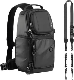 TARION Camera Bag   4-in-1 Camera Strap: DSLR Sling Pack for Photographers TR-S   Convertible Black MB-01