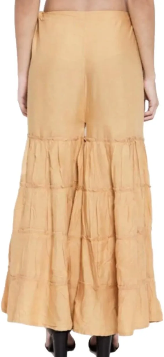TNQ Women's Rayon Relaxed Flared Garara-Sharara Free Size (28" to 38")