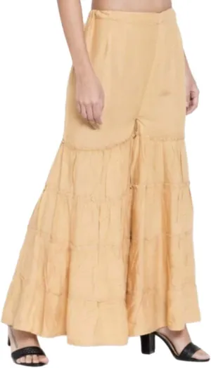 TNQ Women's Rayon Relaxed Flared Garara-Sharara Free Size (28" to 38")