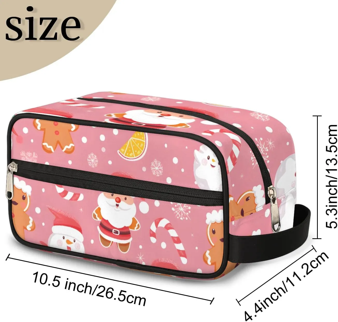 Travel Toiletry Bag for Women Men Christmas Santa Claus Snowman Hanging Cosmetic Bag Waterproof Makeup Bag for Shaving Makeup Toothbrush & Travel Essentials