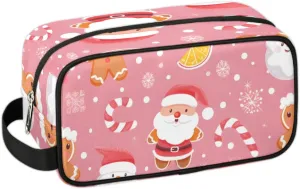 Travel Toiletry Bag for Women Men Christmas Santa Claus Snowman Hanging Cosmetic Bag Waterproof Makeup Bag for Shaving Makeup Toothbrush & Travel Essentials