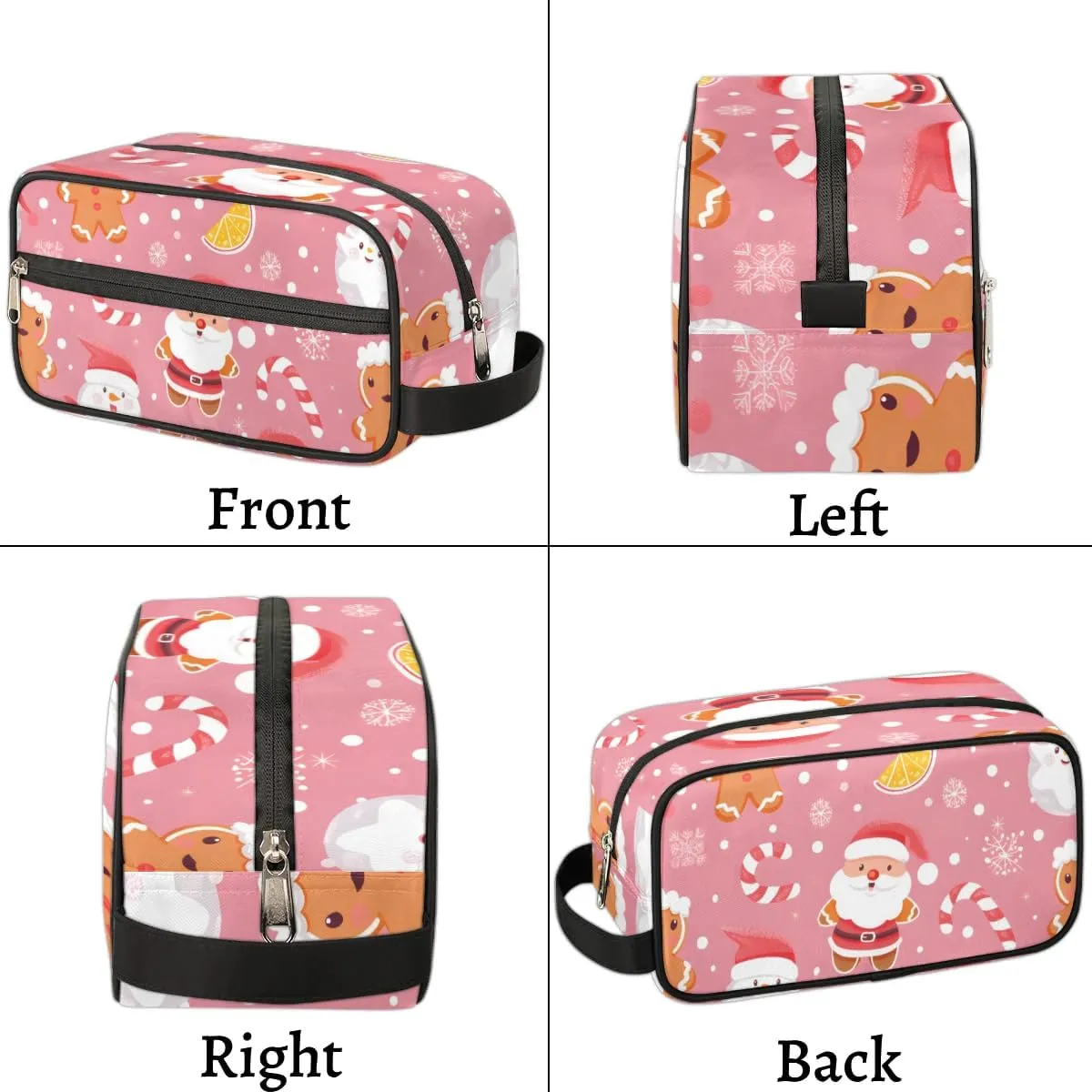 Travel Toiletry Bag for Women Men Christmas Santa Claus Snowman Hanging Cosmetic Bag Waterproof Makeup Bag for Shaving Makeup Toothbrush & Travel Essentials
