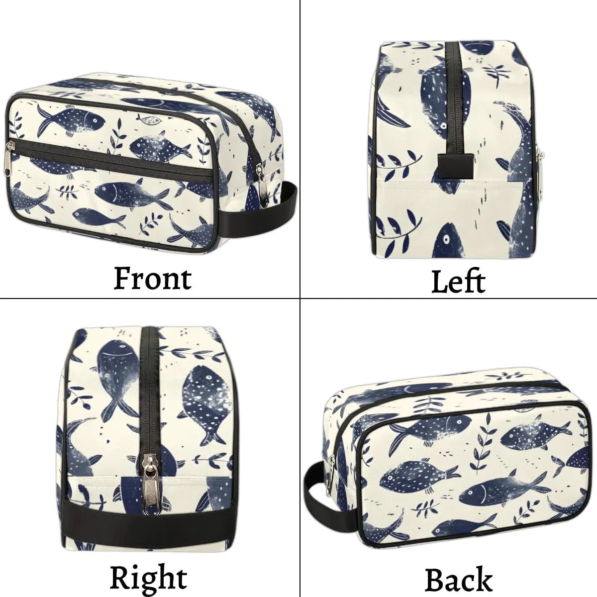 Travel Toiletry Bag for Women Men Fish Themed Hanging Cosmetic Bag Waterproof Makeup Bag for Shaving Makeup Toothbrush & Travel Essentials
