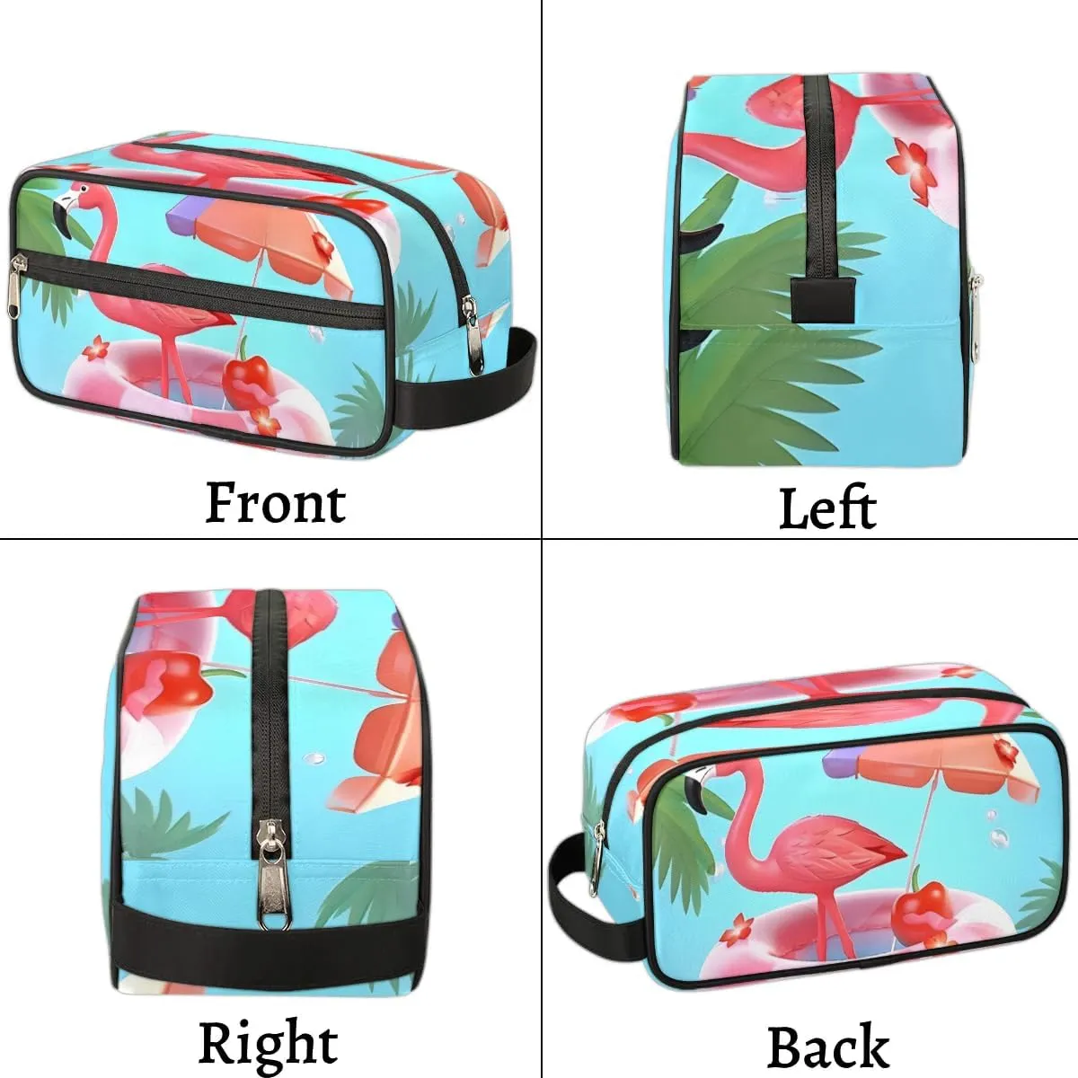 Travel Toiletry Bag for Women Men Flamingo Beach Hanging Cosmetic Bag Waterproof Makeup Bag for Shaving Makeup Toothbrush & Travel Essentials