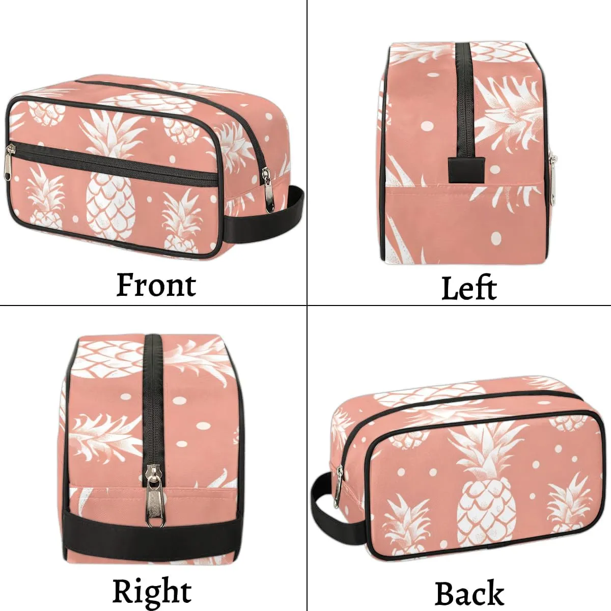 Travel Toiletry Bag for Women Men Fruit Pineapple print Hanging Cosmetic Bag Waterproof Makeup Bag for Shaving Makeup Toothbrush & Travel Essentials