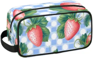 Travel Toiletry Bag for Women Men Fruit Strawberry Themed Hanging Cosmetic Bag Waterproof Makeup Bag for Shaving Makeup Toothbrush & Travel Essentials