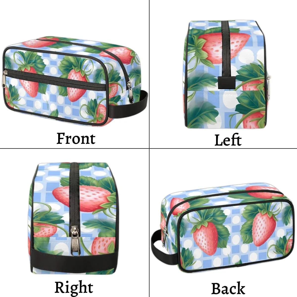 Travel Toiletry Bag for Women Men Fruit Strawberry Themed Hanging Cosmetic Bag Waterproof Makeup Bag for Shaving Makeup Toothbrush & Travel Essentials