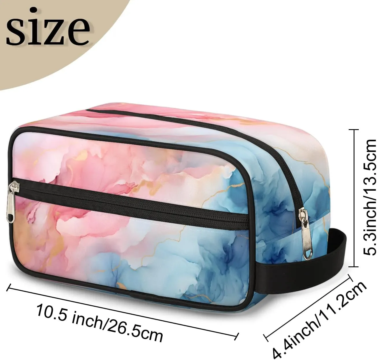 Travel Toiletry Bag for Women Men Marble Pattern Hanging Cosmetic Bag Waterproof Makeup Bag for Shaving Makeup Toothbrush & Travel Essentials