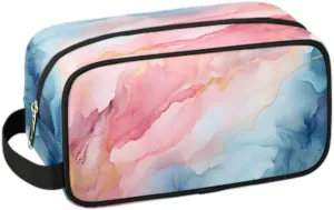 Travel Toiletry Bag for Women Men Marble Pattern Hanging Cosmetic Bag Waterproof Makeup Bag for Shaving Makeup Toothbrush & Travel Essentials