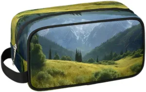 Travel Toiletry Bag for Women Men Nature Mountains Hanging Cosmetic Bag Waterproof Makeup Bag for Shaving Makeup Toothbrush & Travel Essentials