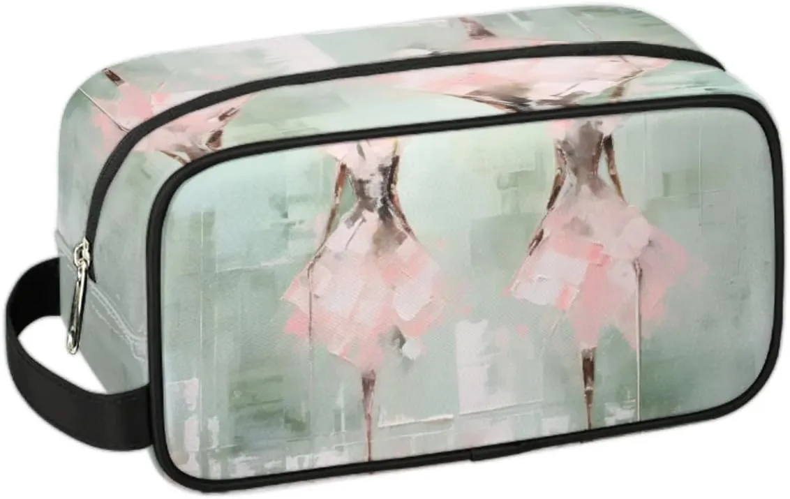 Travel Toiletry Bag for Women Men Oil Painting Ballet Hanging Cosmetic Bag Waterproof Makeup Bag for Shaving Makeup Toothbrush & Travel Essentials