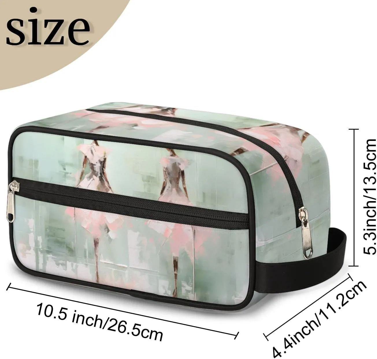 Travel Toiletry Bag for Women Men Oil Painting Ballet Hanging Cosmetic Bag Waterproof Makeup Bag for Shaving Makeup Toothbrush & Travel Essentials