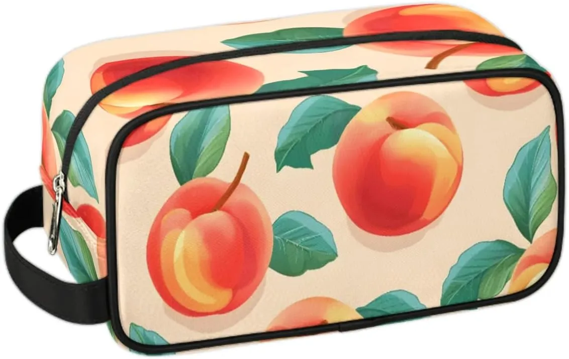 Travel Toiletry Bag for Women Men Peach Theme Hanging Cosmetic Bag Waterproof Makeup Bag for Shaving Makeup Toothbrush & Travel Essentials